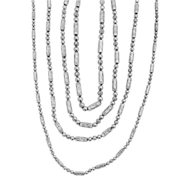 Barrel and Ball Necklace (Platinum)