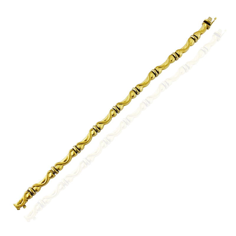 Bamboo Twisted Link Bracelet (14K)