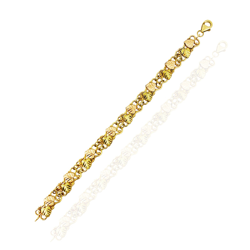 Two-Tone Autumn Leaves Bracelet (14K)