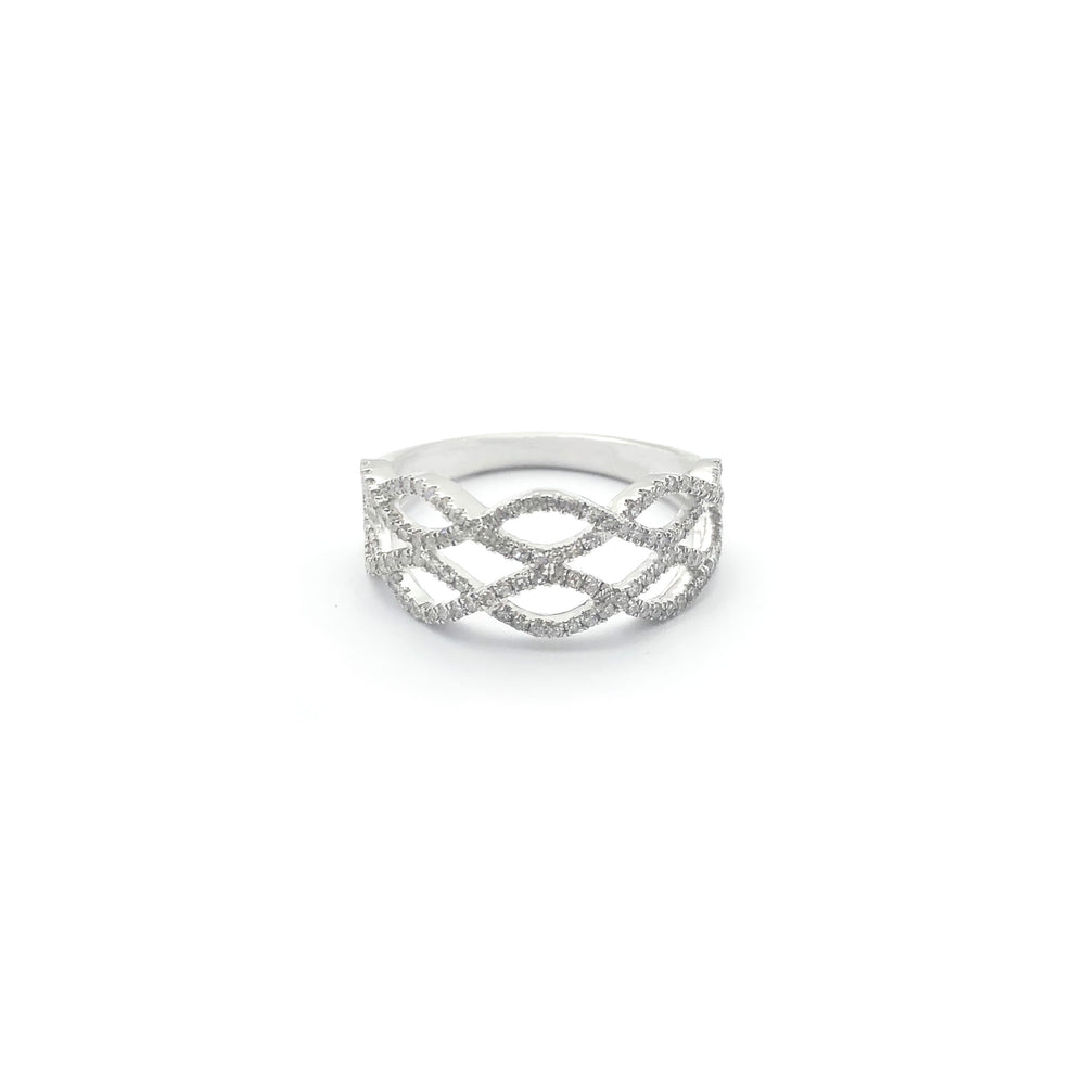 Double Infinity-Row Diamond Ring (14K)