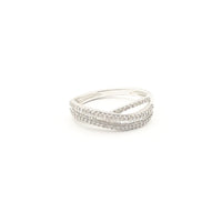 Baguette & Round Diamond Traversing Layer Band Ring (14K)