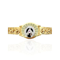 Horse Shoe Fluorite CZ Bracelet (14K).