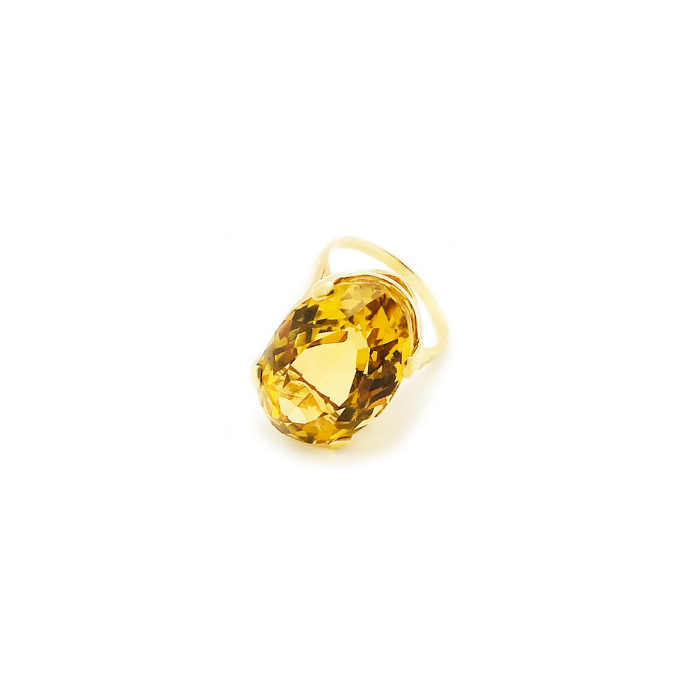Oval Citrine Solitaire Ring (14K)