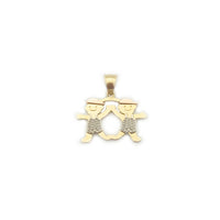 Tri-Color Twin Boys Pendant (14K)