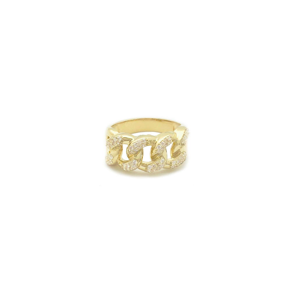 Iced-Out Cuban-Link Ring (10K & 14K)