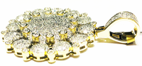 Diamond glase soti Round Cluster Pendant 10K jòn Gold