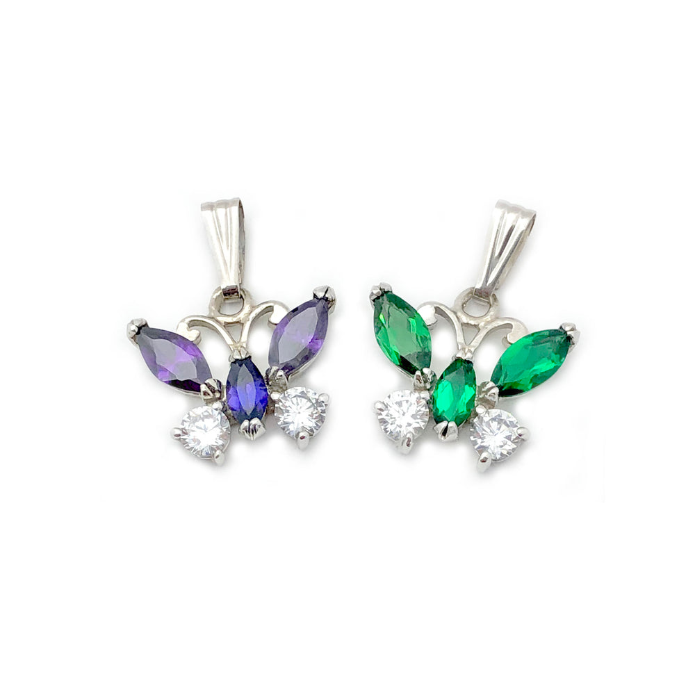 Bejeweled Butterfly Pendant (14K)