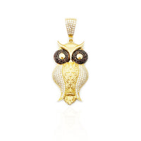 Iced-Out Owl At Ease Pendant (14K)