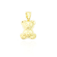 Double-Sided Teddy Bear Pendant (14K)