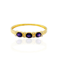 Amethyst & Diamond Bangle Bracelet (14K).