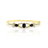 Kapelie Blue Sapphire & Diamond Bangle Bracelet (14K)