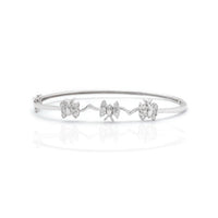 Three Butterfly Diamond Bangle Bracelet (18K)