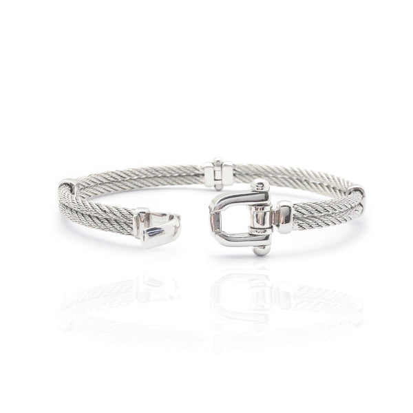 Double-Row Rope Bangle Bracelet (14K).