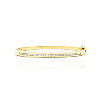 Yellow Gold Diamond Diamond Set Bangle Armband (14K)