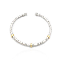 Two-Tone Gold Snake Weave Bangle Bracelet (14K)