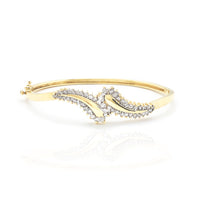 Reposed Curve Diamond Bangle Bracelet (14K).