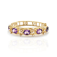 Amethyst & Pearl Bangle Bracelet (14K).