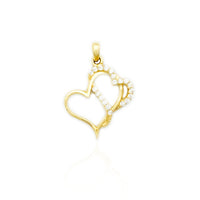 Heart Curb Out-Line CZ Pendant (14K)