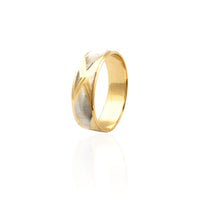 " X " Diamond-Cut Wedding Band Ring (14K)