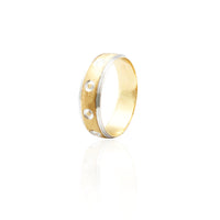 Dauted Diamond-Cut Wedding Band Ring (14K)