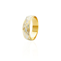 Helix Pattern Diamond-Cut Wedding Band Ring (14K)