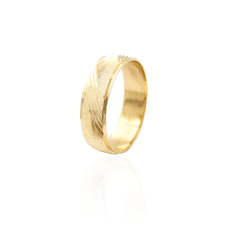 Five Row Diagonal Line Diamond-Cut Wedding Band Ring (14K)