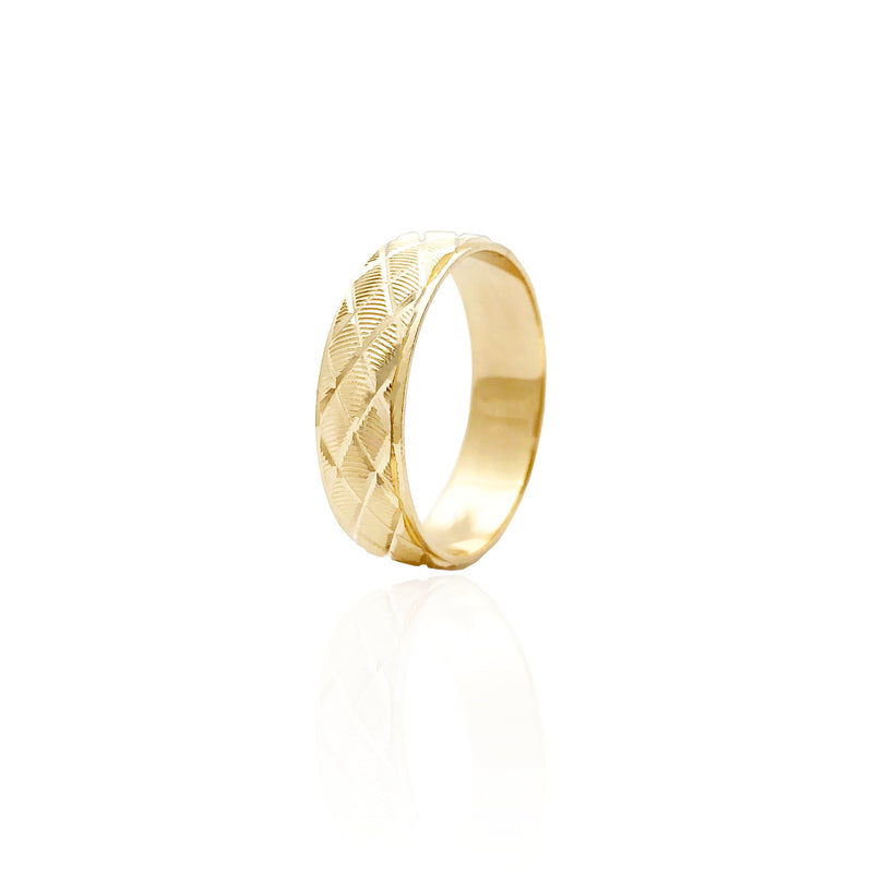 Striata Diamond-Cut Wedding Band Ring (14K)