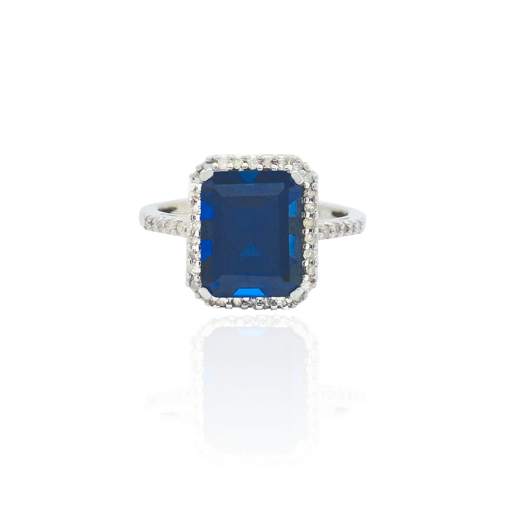 September Birthstone & Diamonds Prong Setting Ring (10K)
