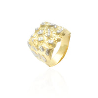 Two-Tone Square Nugget Ring (10K)