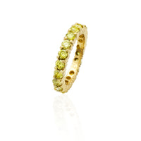 Yellow Diamond Prong Eternity Band Ring (14K) Diagonaal - Popular Jewelry - New York