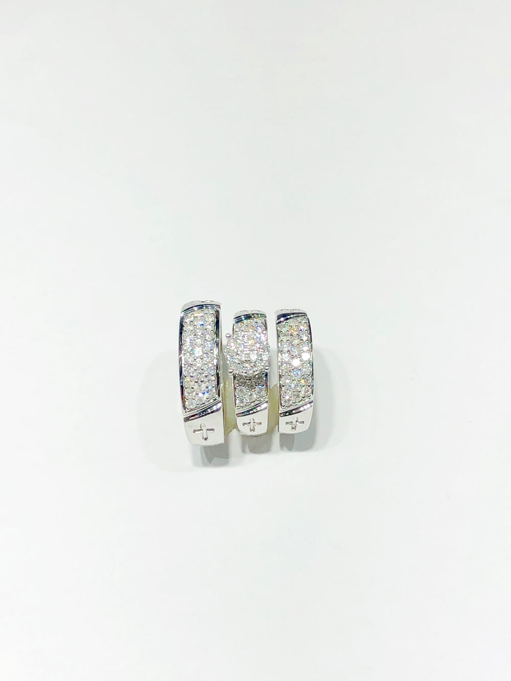 Diamond Three-Piece-Set Cross Ring (14K)