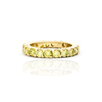 黃鑽五爪永恆戒指（14K）正面- Popular Jewelry - 紐約
