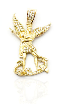 Saint Michael CZ Pendant (14K)
