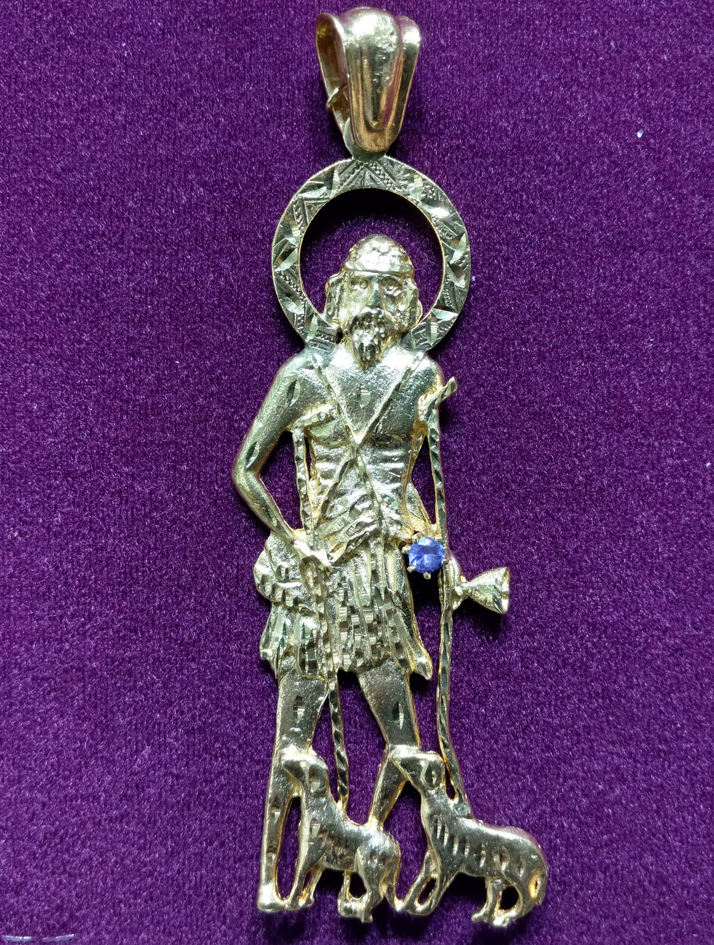 Solid Saint Lazarus Pendant 14K - Lucky Diamond 恆福珠寶金行 New York City 169 Canal Street 10013 Jewelry store Playboi Charlie Chinatown @luckydiamondny 2124311180