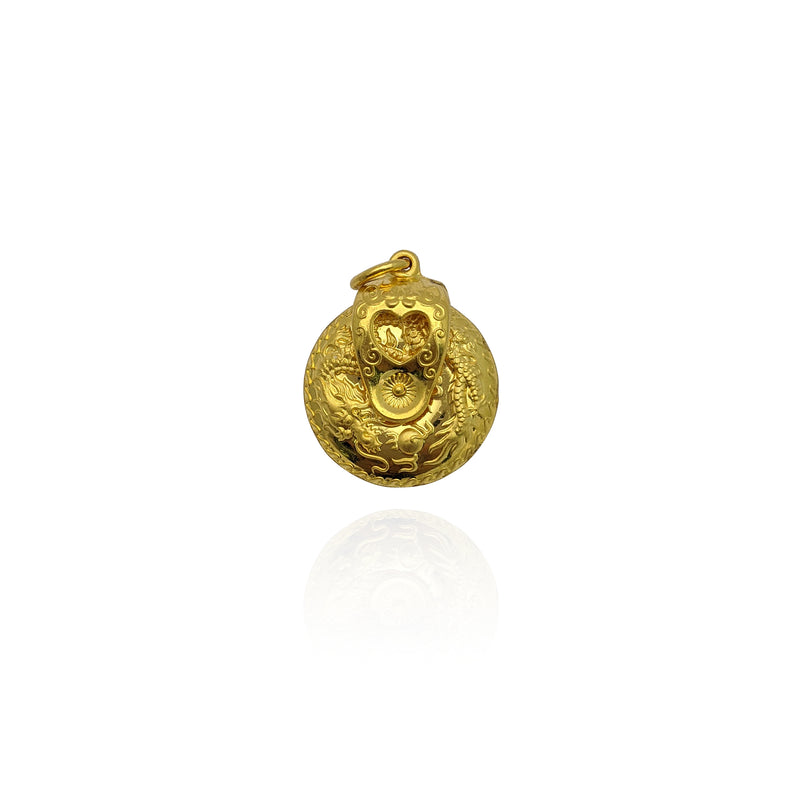 Spinning Puffy Medallion Pendant (24K) New York Popular Jewelry