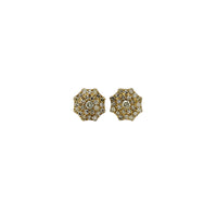 Завушніцы-васьмігранныя завушніцы з брыльянтавым кластарам (14K) Popular Jewelry I Love New York