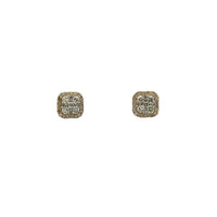 Diamond Square Stud Earrings (14K)