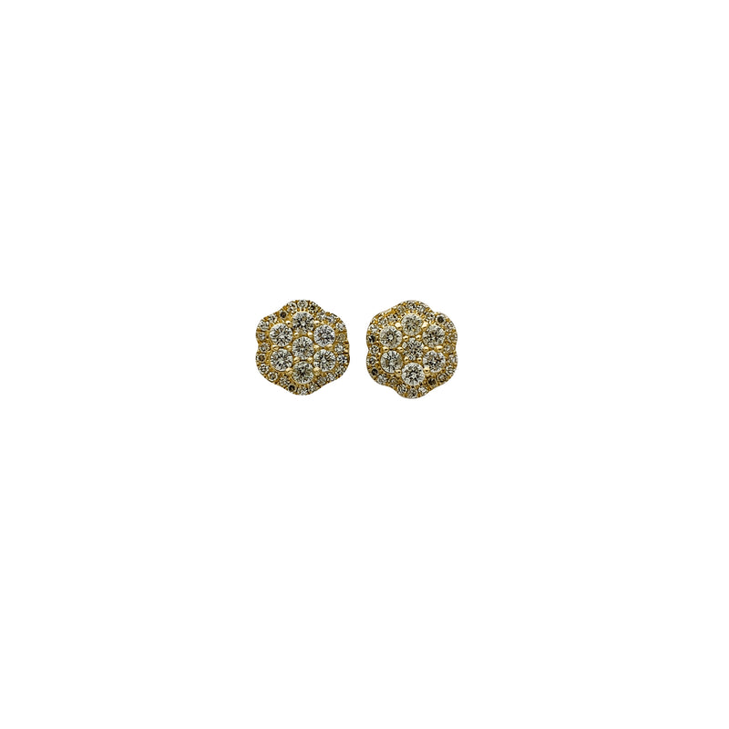 Diamond Double Honeycomb Stud Earrings (14K) Popular Jewelry New York