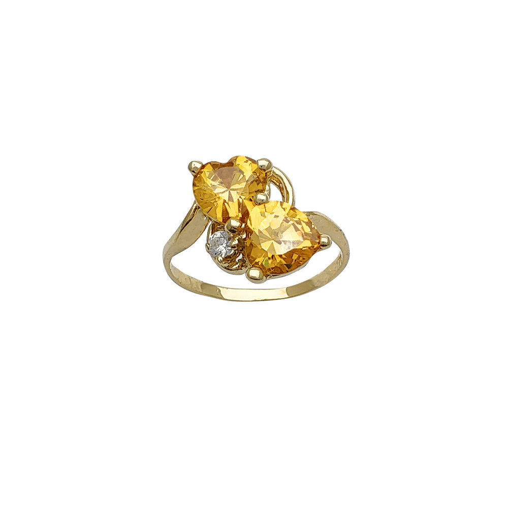 Bypass Heart Zirconia Lady Ring (14K) Popular Jewelry New York