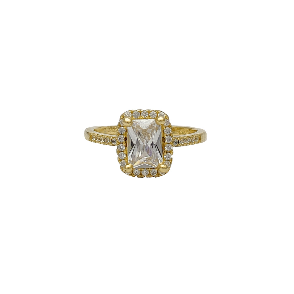Pave Halo Zirconia Lady Ring (14K)