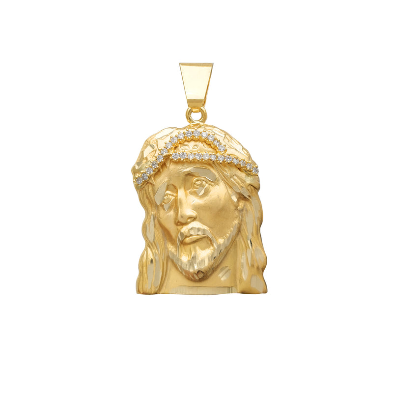 Jesus Head Closed-Back CZ Crown (14K)