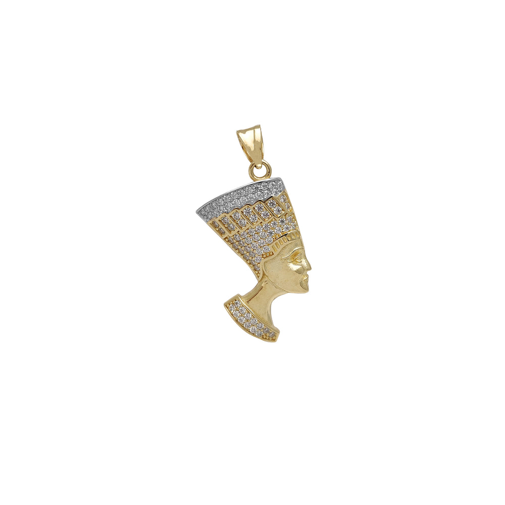 Zirconia Two-Tone Nefertiti Pendant (14K)