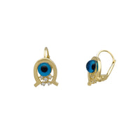 Horseshoe Evil Eye Earrings (14K)
