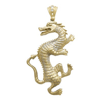 Pandantiv Dragon cu două tonuri texturate (10K) Popular Jewelry New York