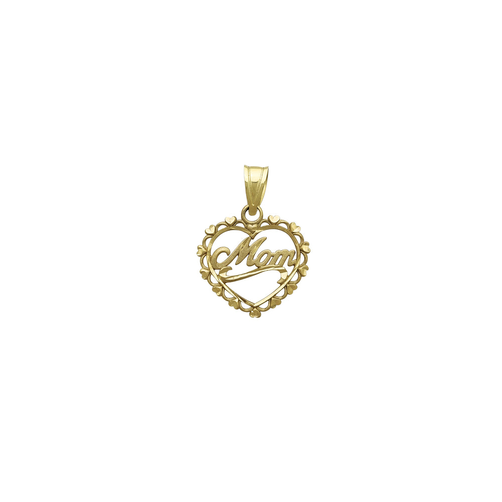 Heart Frame Mom Pendant (14K)