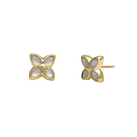 Four-Leaves Floral Stud Earrings (14K) Popular Jewelry Efrog Newydd