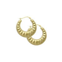 Boucles d'oreilles anneaux bouffantes millegrain (14K) Popular Jewelry New York
