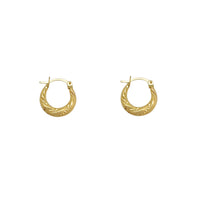 Milgrain Textured Dainty Hoops Earrings (14K)