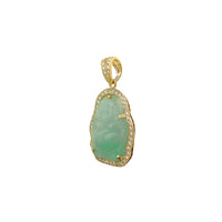 VS Diamond Laughing Buddha Jade Pendant (14K)