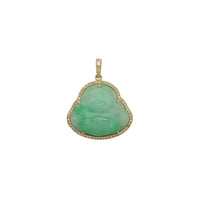 VS Diamond Laughing Buddha Jade Pendant (14K)